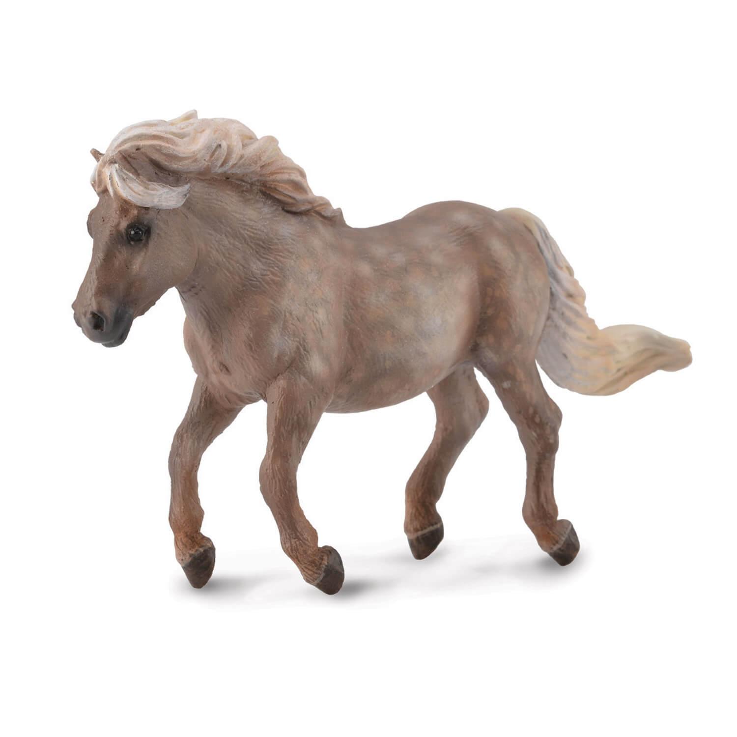 Figurine Cheval : Shetland Pony Argent Grison