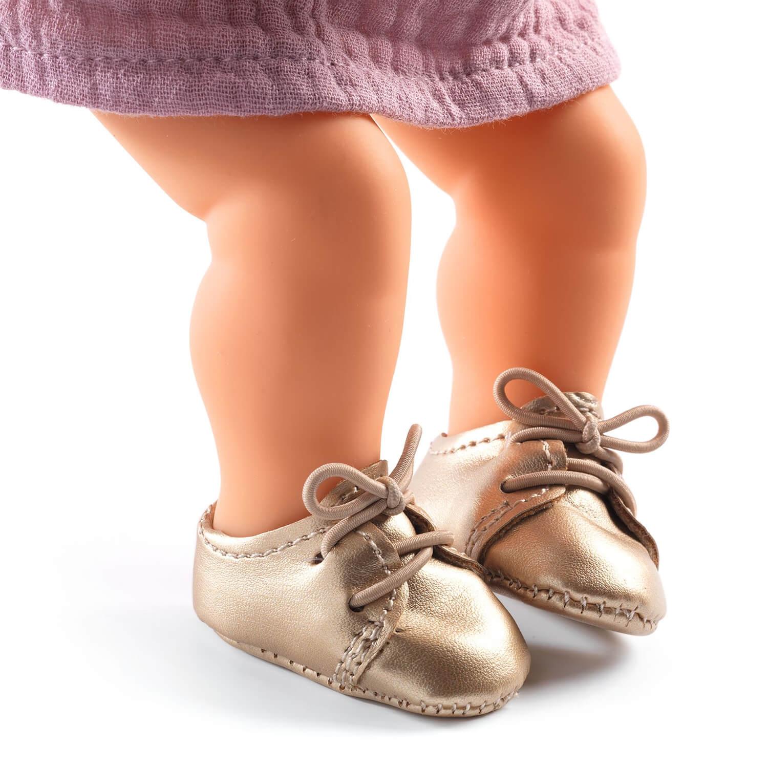 Vêtement pour poupée Poméa : Chaussures dorées