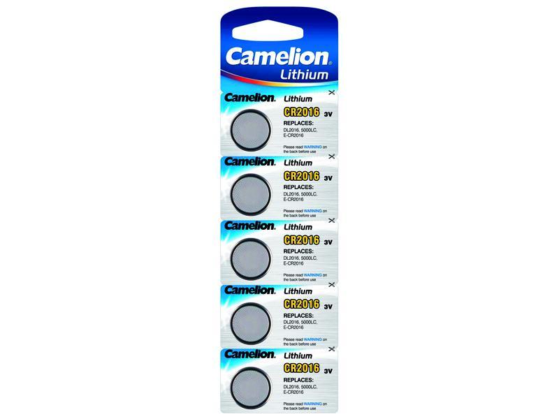 Pack de 5 piles Camelion Lithium CR2016 3V