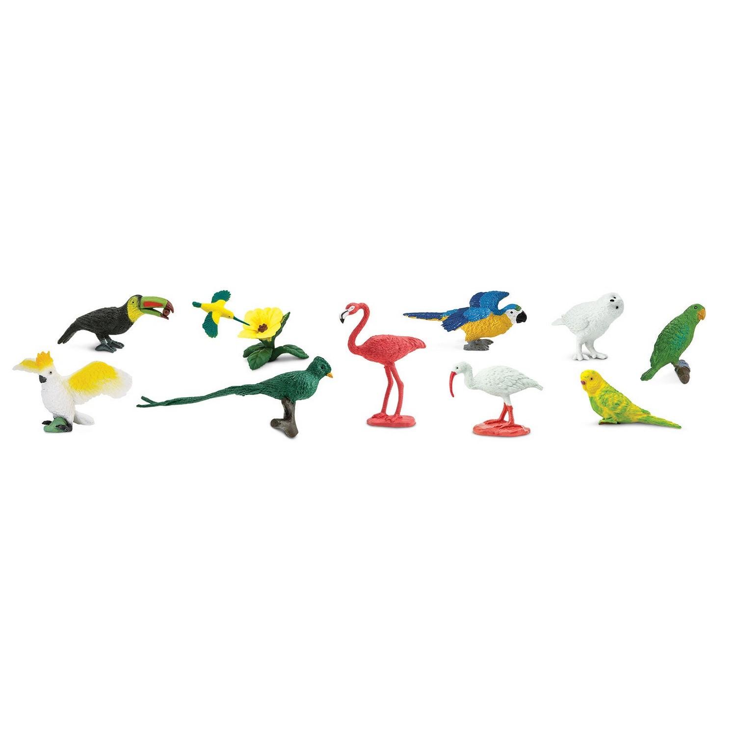 Lot de 10 figurines : Oiseaux exotiques