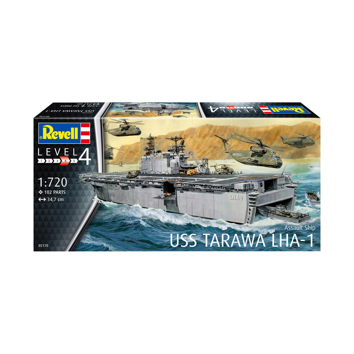 Revell 05170 USS Tarawa LHA-1 Assault Ship Plastic Model Kit Scale 1:720 34.7cm
