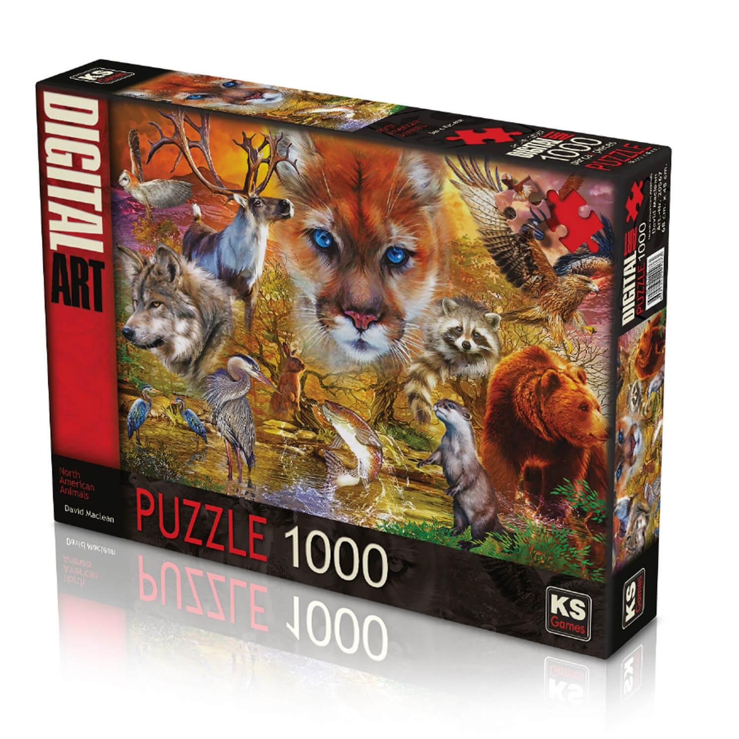 Puzzle 1000 pièces : Animaux d'Amérique du Nord - Ks Games - Rue des Puzzles