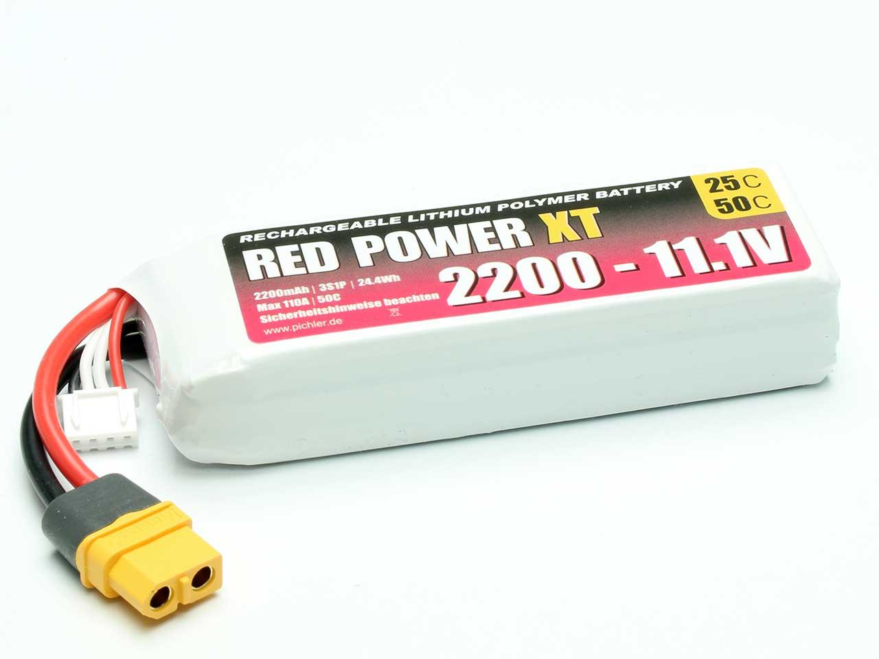 Batterie Lipo RED POWER XT 3S 2200mAh 11,1V XT60