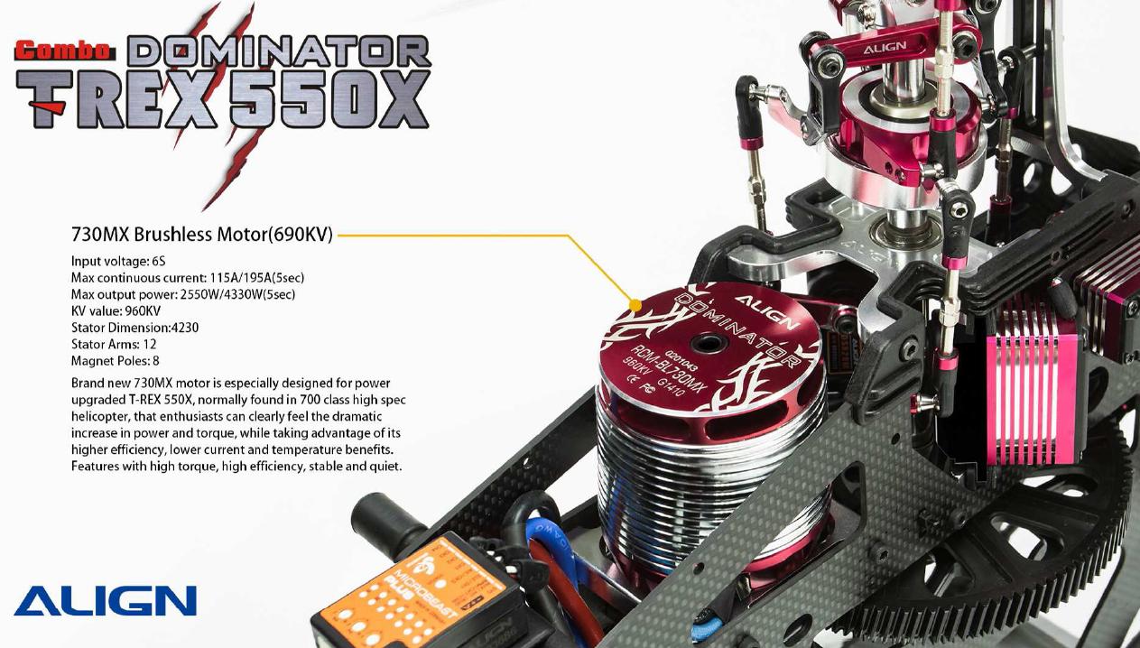 T-rex 550X Dominator Combo Align - Jeux et jouets Align CE