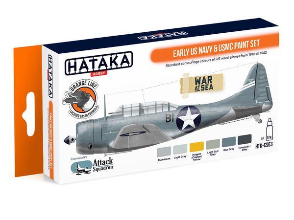 Orange Line Set(6 pcs) Early US Navy & USMC paint set - HATAKA