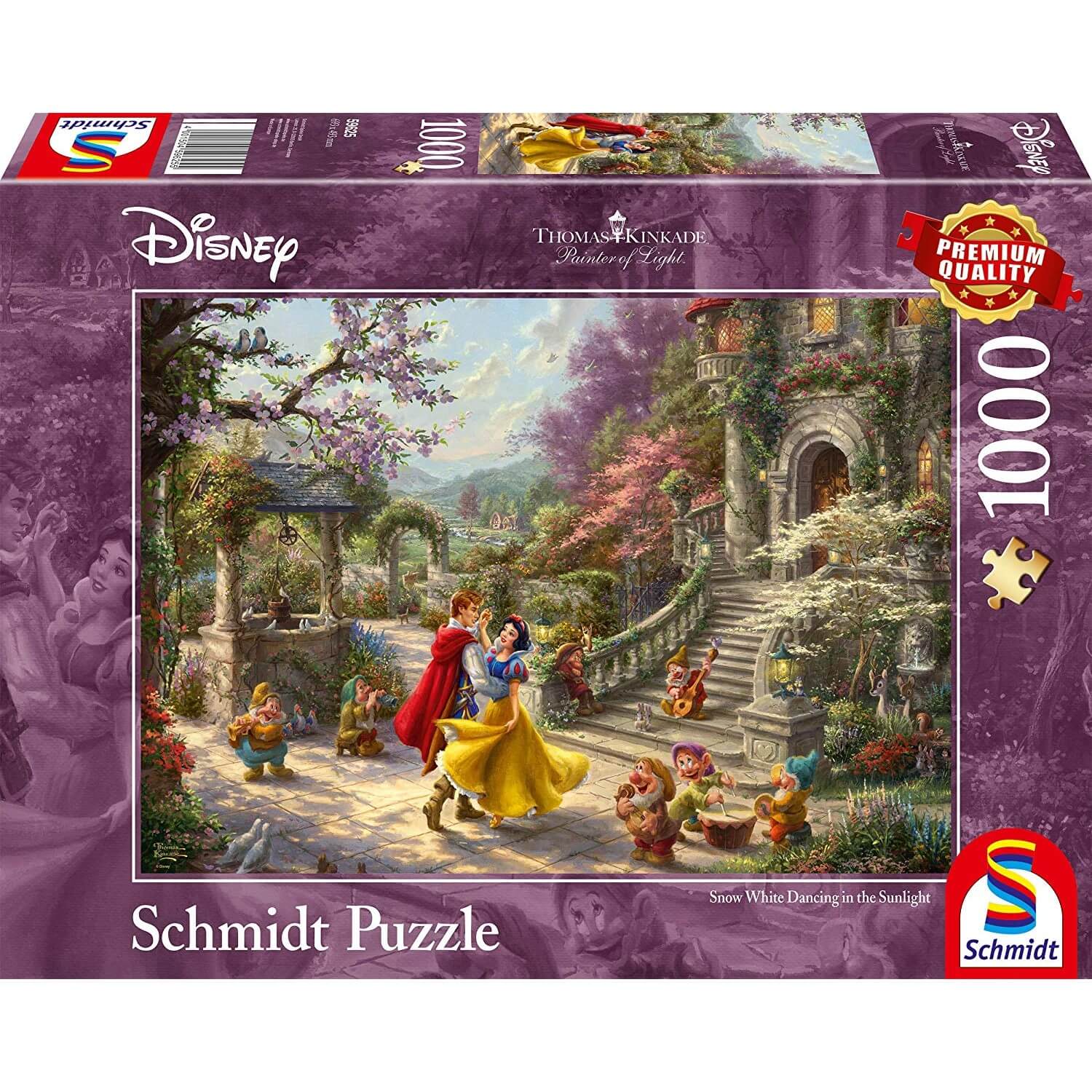 Puzzle 1000 pièces : Thomas Kinkade : Disney, Blanche-Neige - Danse avec le  prince - Jeux et jouets Schmidt - Avenue des Jeux