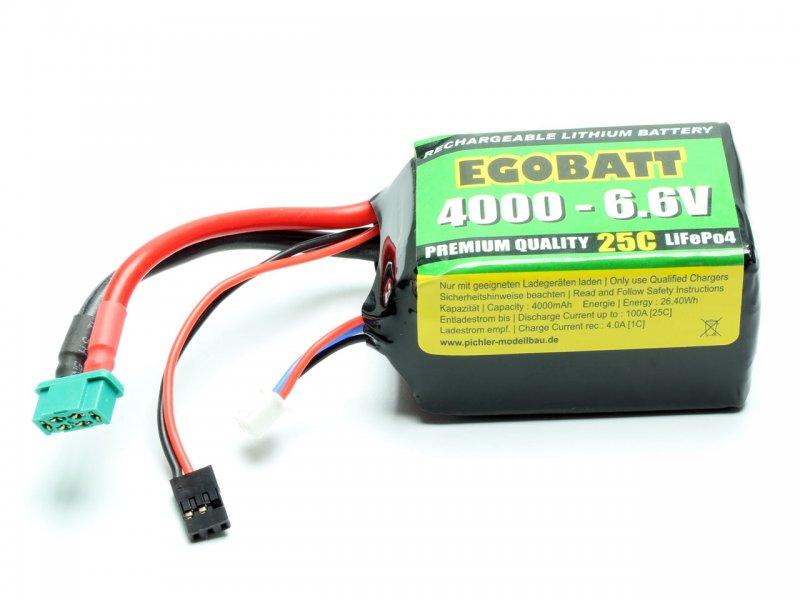 Accu LiFe EGOBATT 4000mAh - 6.6v (25C) - JR/MPX