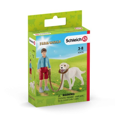 Schleich 42478 Farm World marcher avec Labrador Retriever Schleich Chiens Animaux Chien