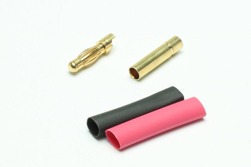 Connecteur mâle doré 4.0mm avec gaine thermorétractable (5 paires) - Extron