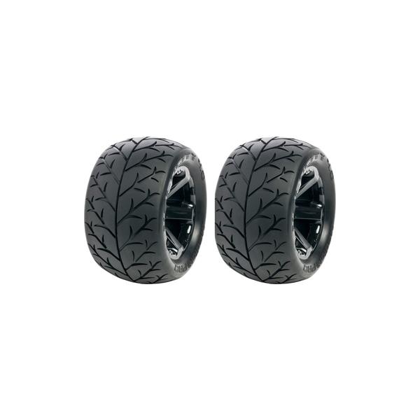 Tyre set pre-mounted Velocity 4.0, black rims 17mm Hex, fits SUMMIT, REVO Medial Pro