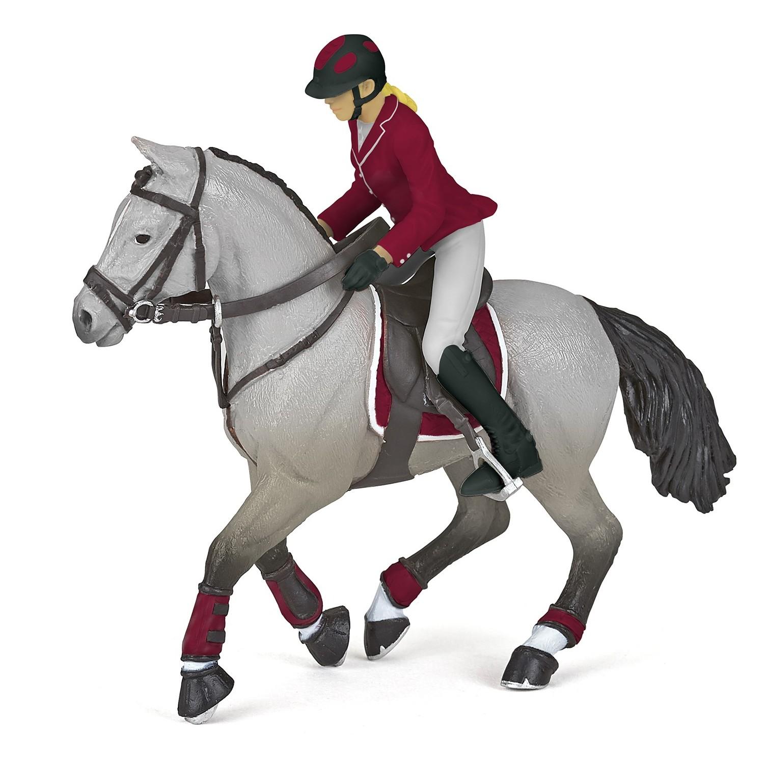 Papo - Figurine Animal - Cavalière Fashion Adulte Bleue, Jouet Enfant Dès 3 Ans - Élégance Équestre Et Passion Du Cheval Pour Jeunes Cavaliers Inspirés