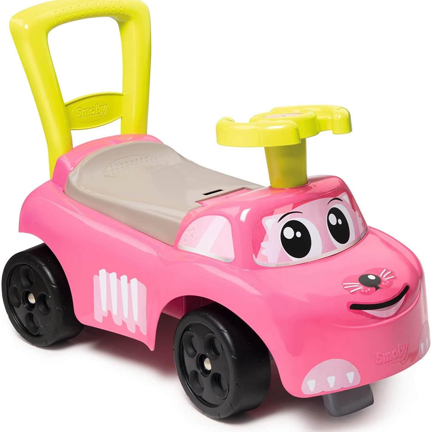 Jeu jouet fille petite voiture rose qui fonctionne avec de la pâte