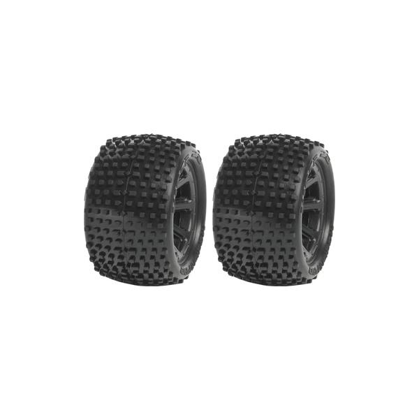 Tyre set pre-mounted Matrix 2.2, Black rims fits REVO 1/16 series Medial Pro