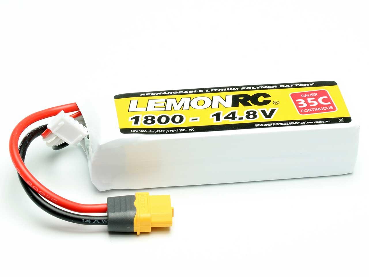 Accu Lipo LemonRC 4S 1800mAh 14.8V (35C) XT60