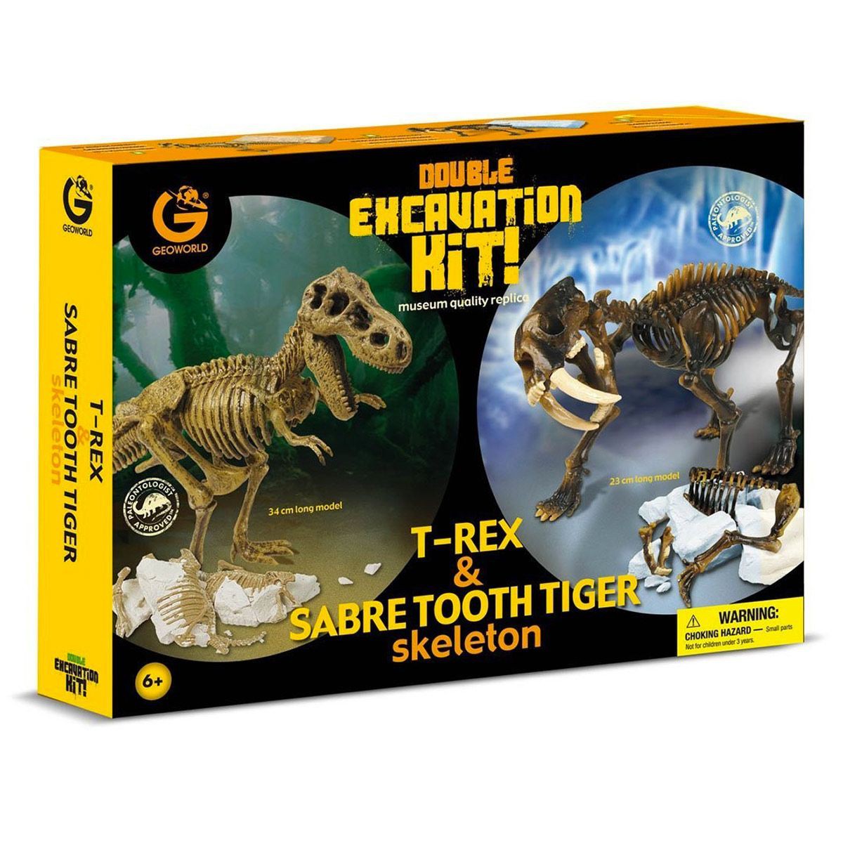 Geoworld Kit d'Excavation Squelette Dinosaures au choix Velociraptor T-Rex ... 