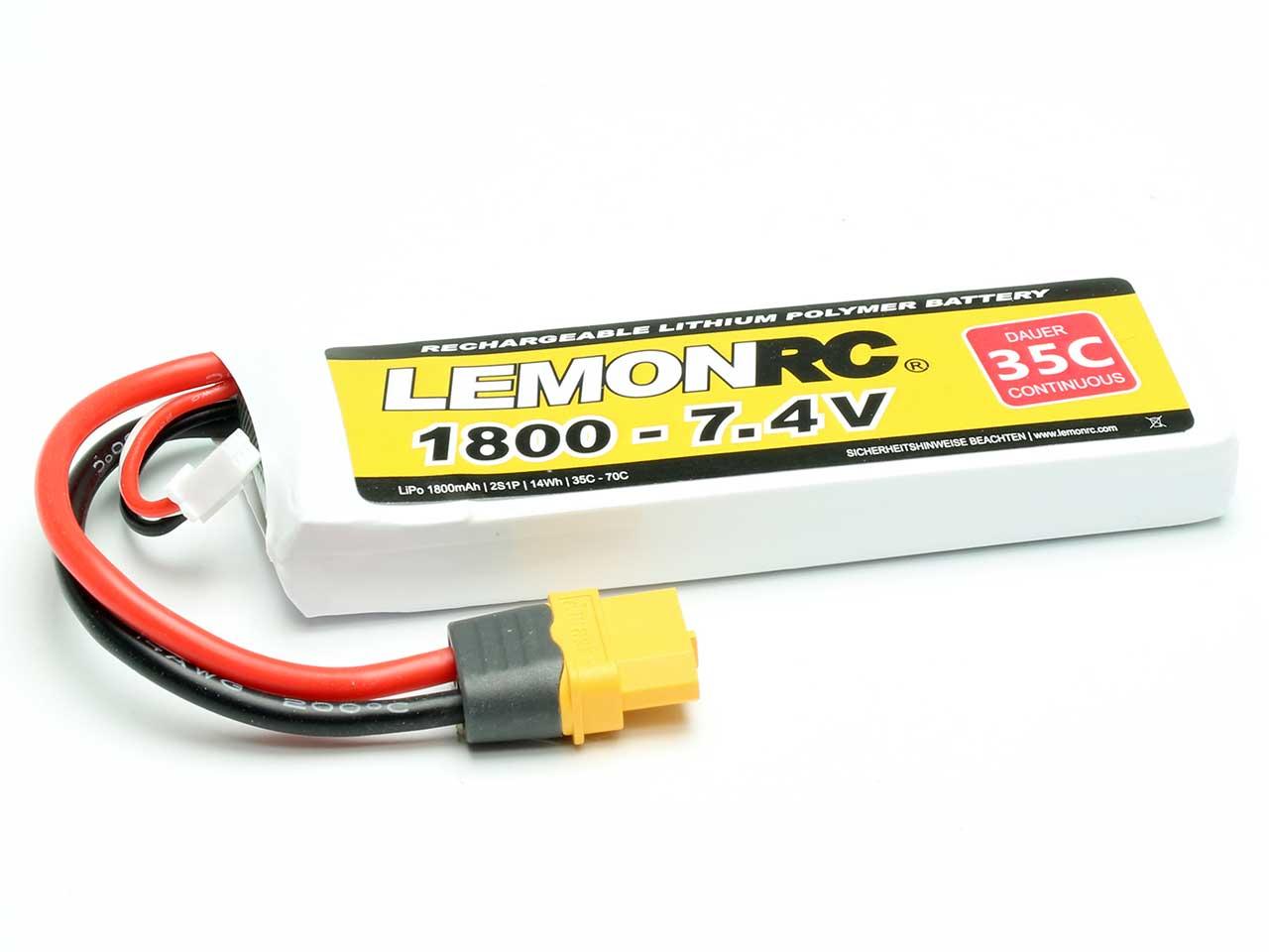 Accu Lipo LemonRC 2S 1800mAh 7.4V (35C) XT60