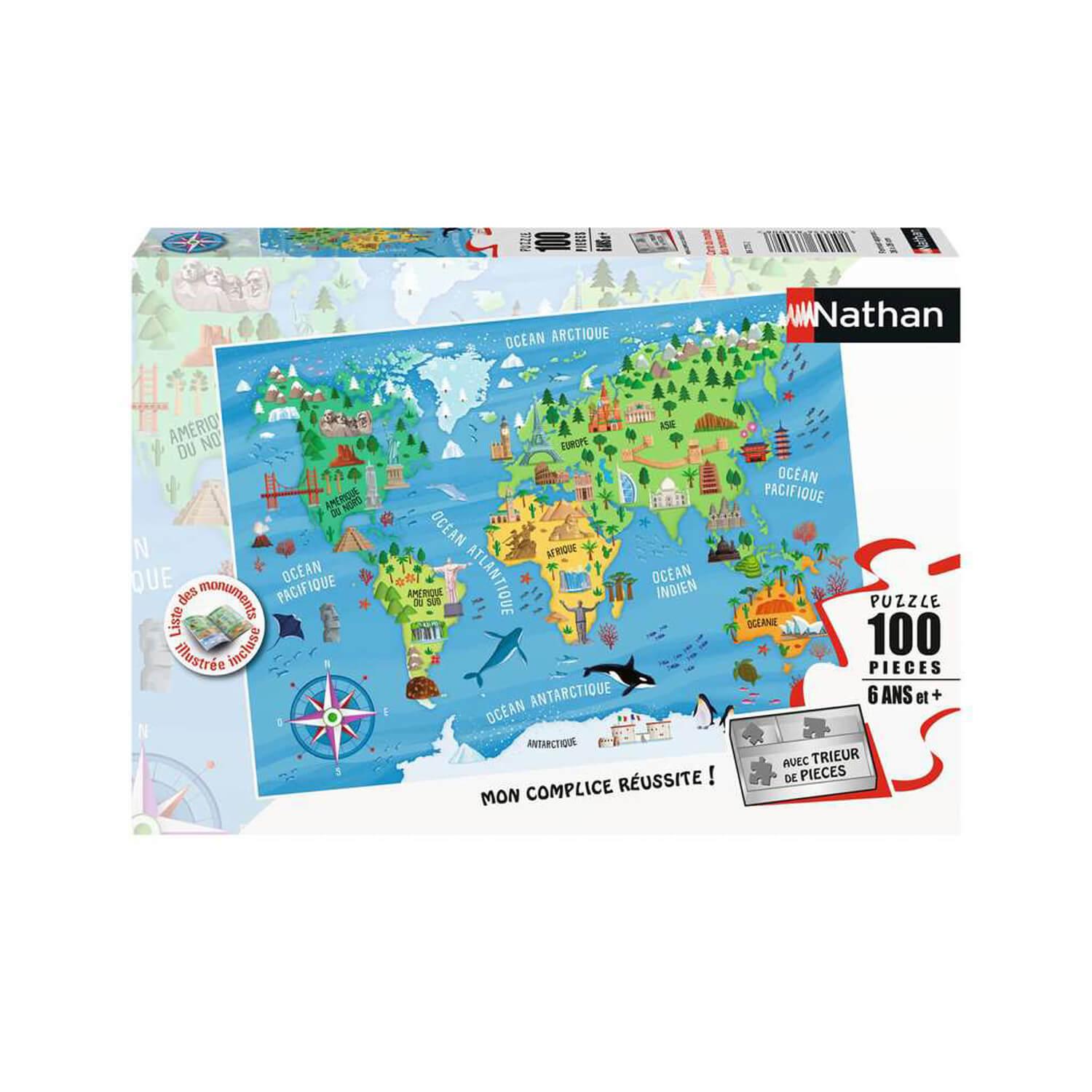 Nathan Puzzle 250 pièces - Carte d'Europe 8 ans