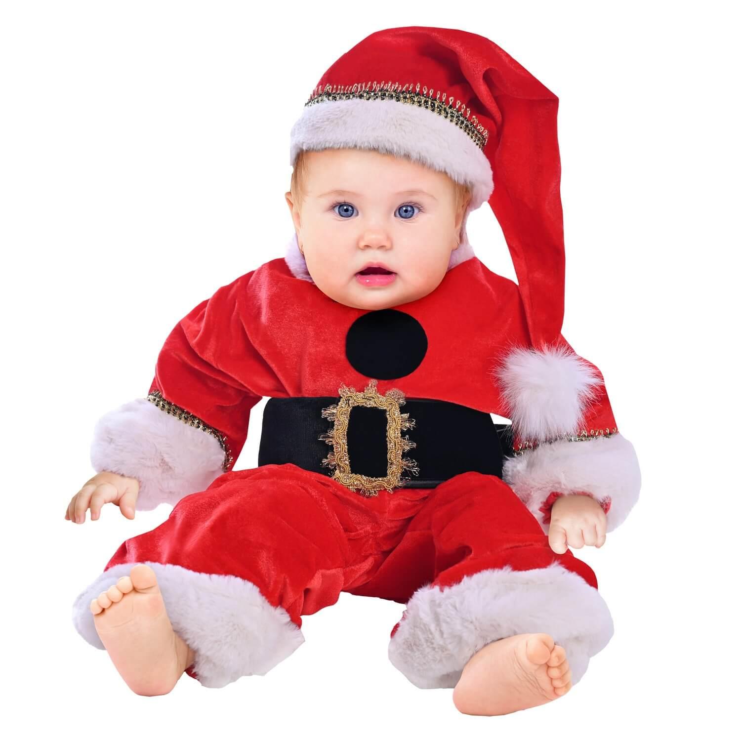 Costume Père Noël En Polaire Pour Bébé Garçon - Chaud, Cosplay, Noël 2025, Tailles Petites