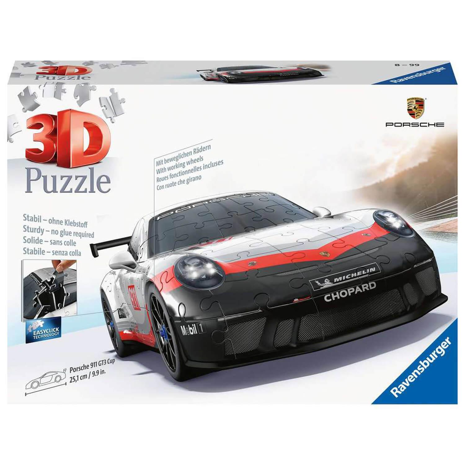 3D puzzle 108 pieces Porsche 911 GT3 Cup (with grid) - Ravensburger - Puzzle  Boulevard