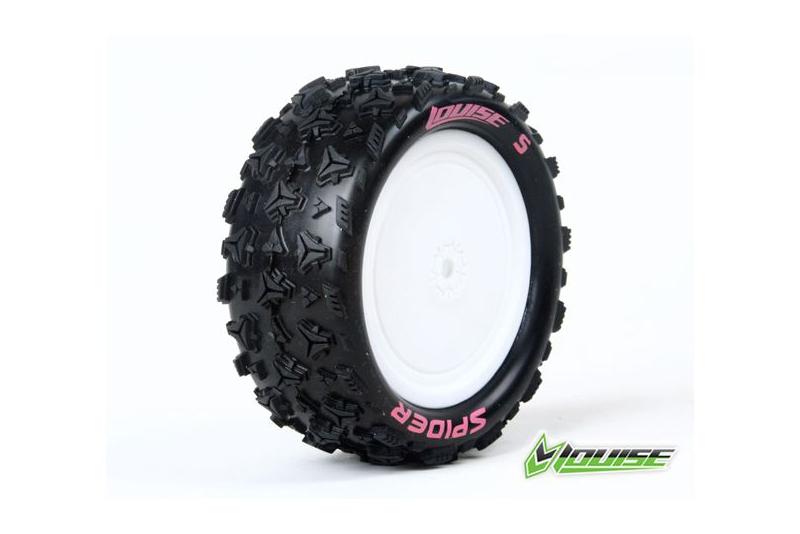 Louise RC - E-SPIDER - Pneus 1-10e Buggy - Soft - Jantes Blanches - Kyosho - Hex 12mm - 4WD - Avant