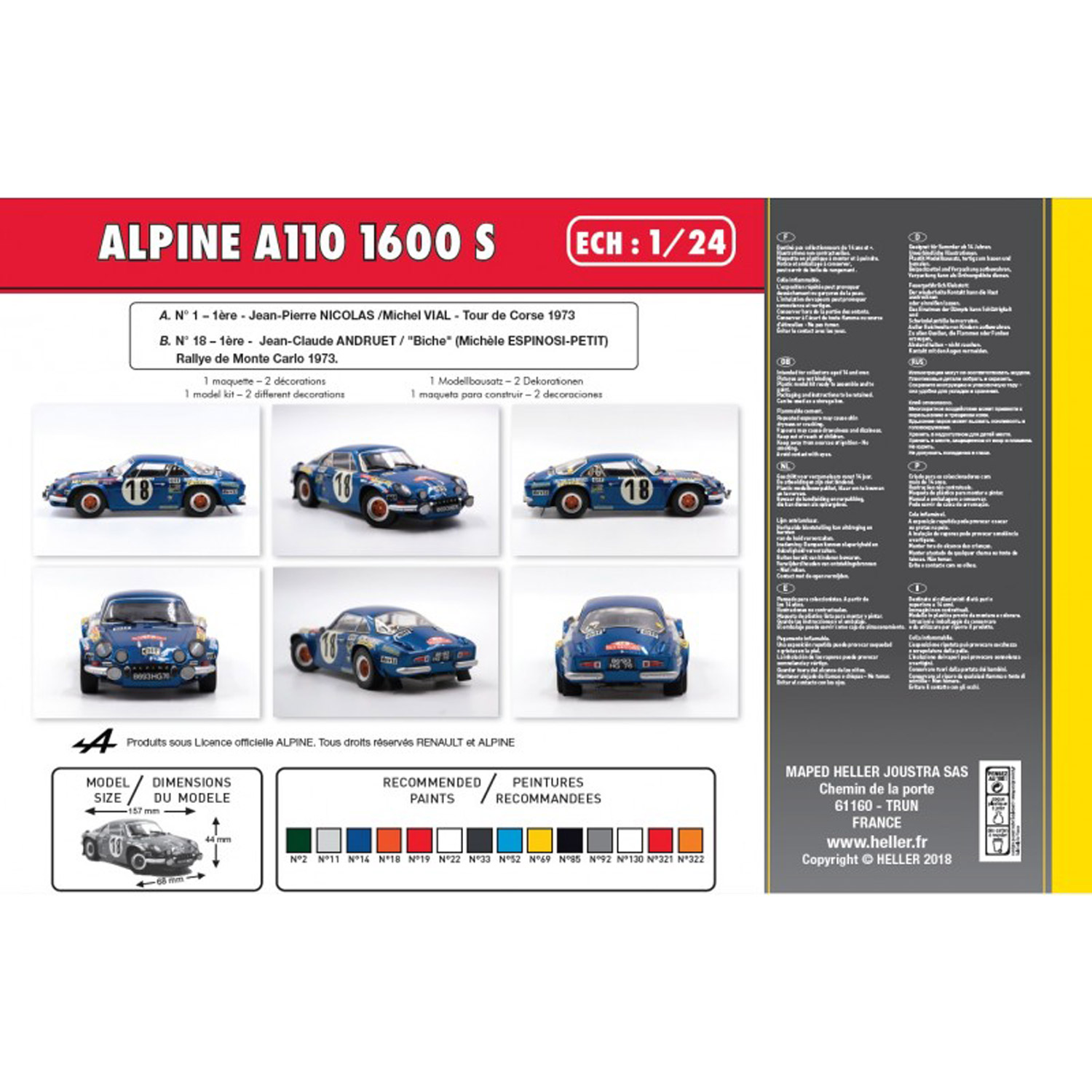 Maquette voiture : Alpine A110 - Heller - Rue des Maquettes