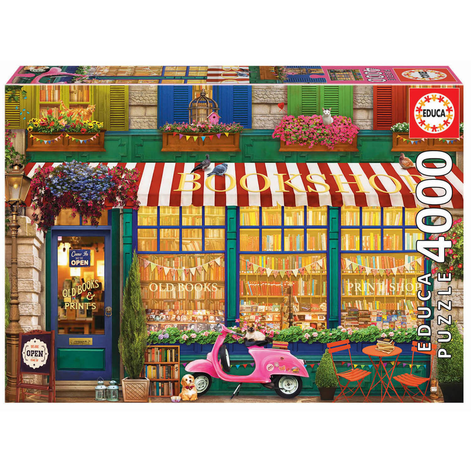 Puzzle 4000 pièces : Librairie vintage - Educa - Rue des Puzzles