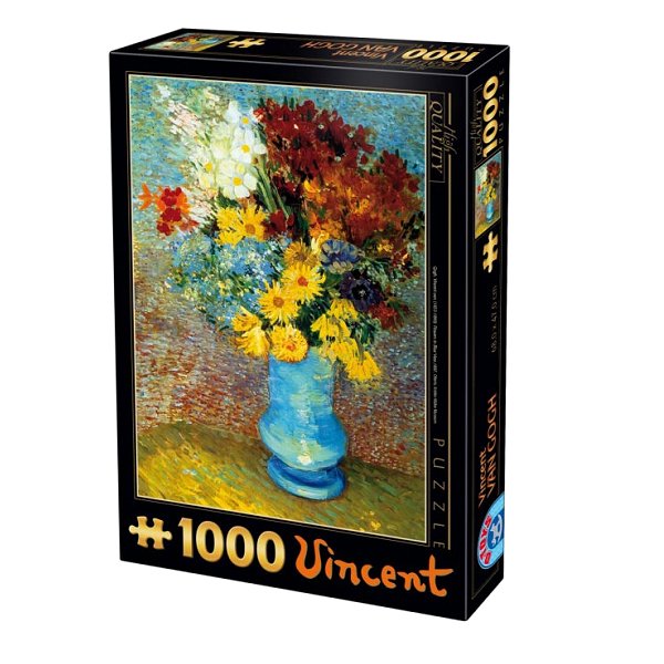 puzzle 1000 piã¨ces - van gogh : fleurs dans un vase bleu