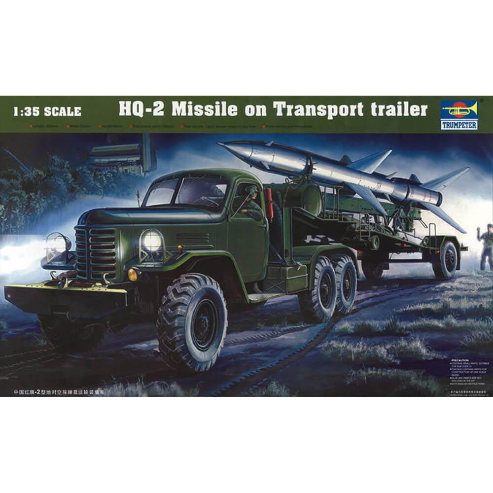 Maquette militaire : Missile HQ-2 sur remorque de transport