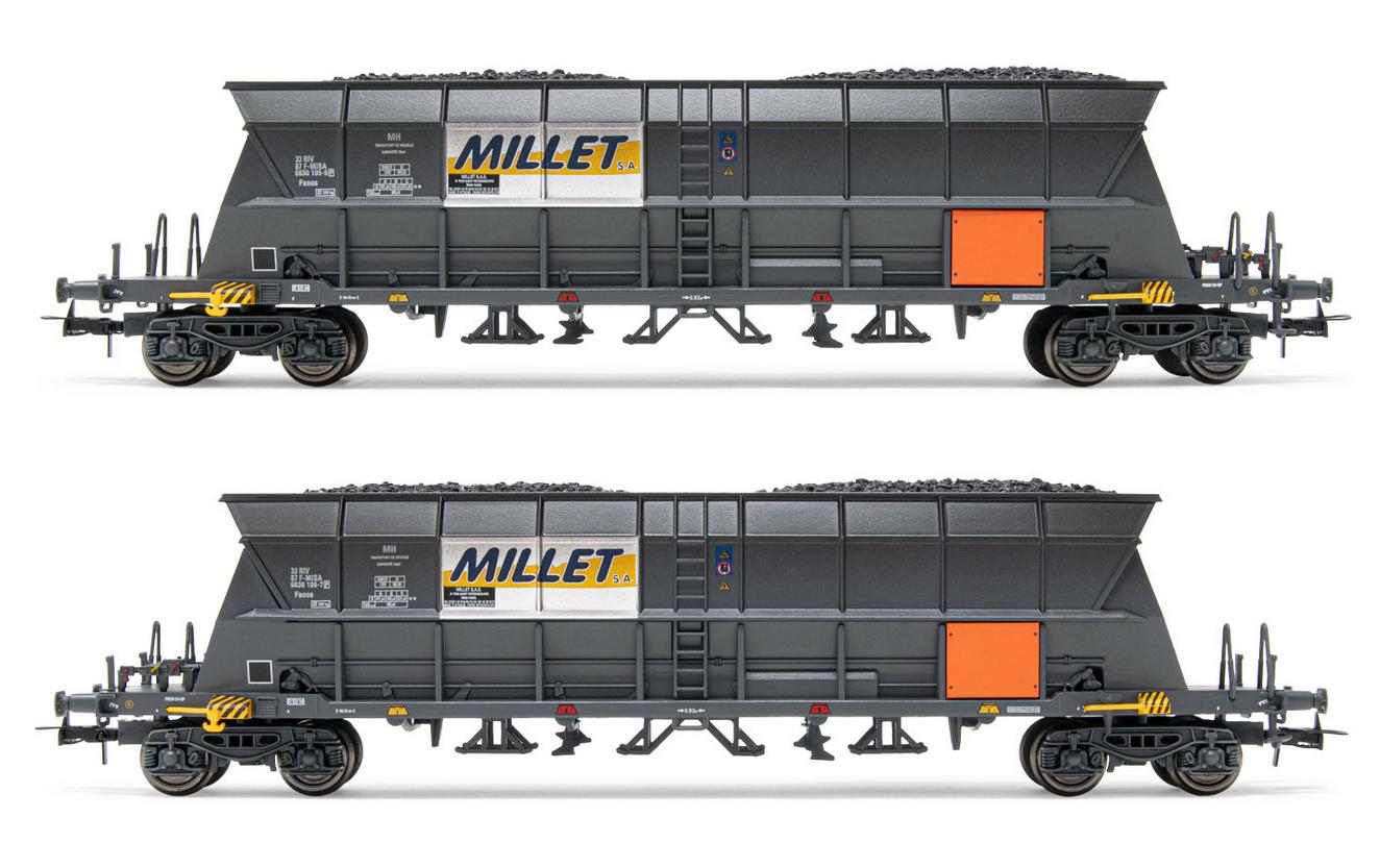 Jouef Wagon trémies SNCF charbon EF60 Millet Period VI HO 1/87