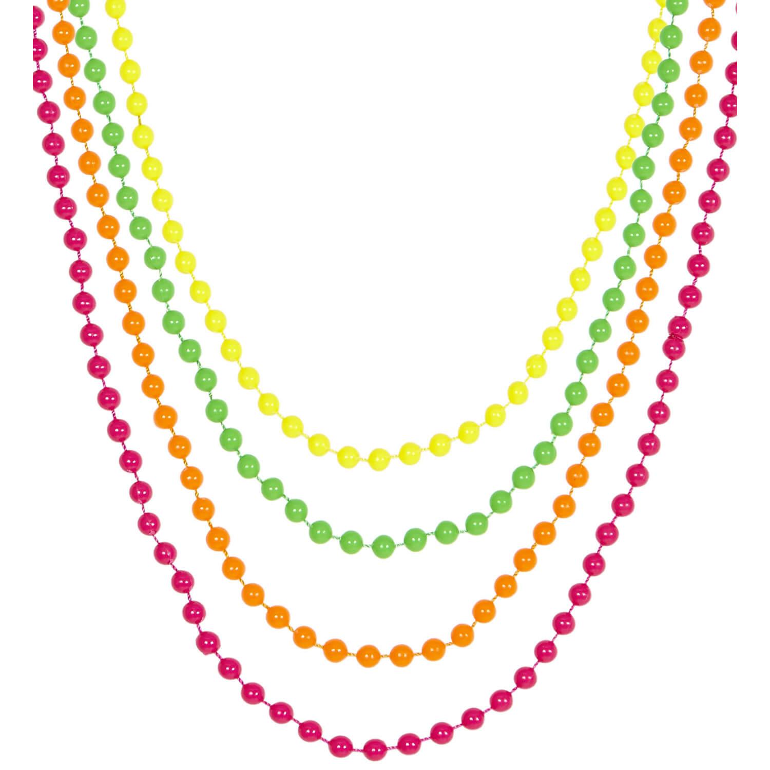 Set de 4 colliers de perles - Neon