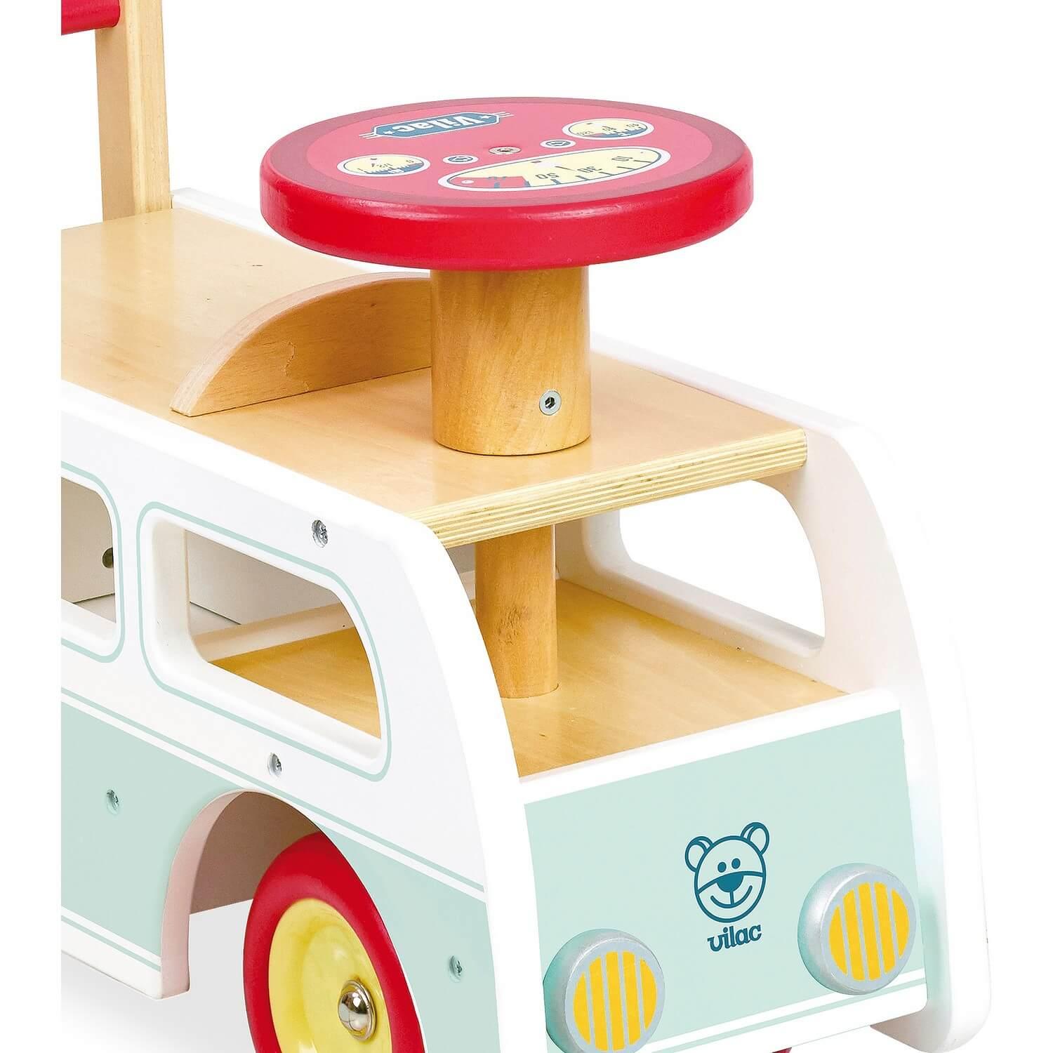 Mini bus miniature - Jouet pour enfants à partir de 3 ans - Jaune