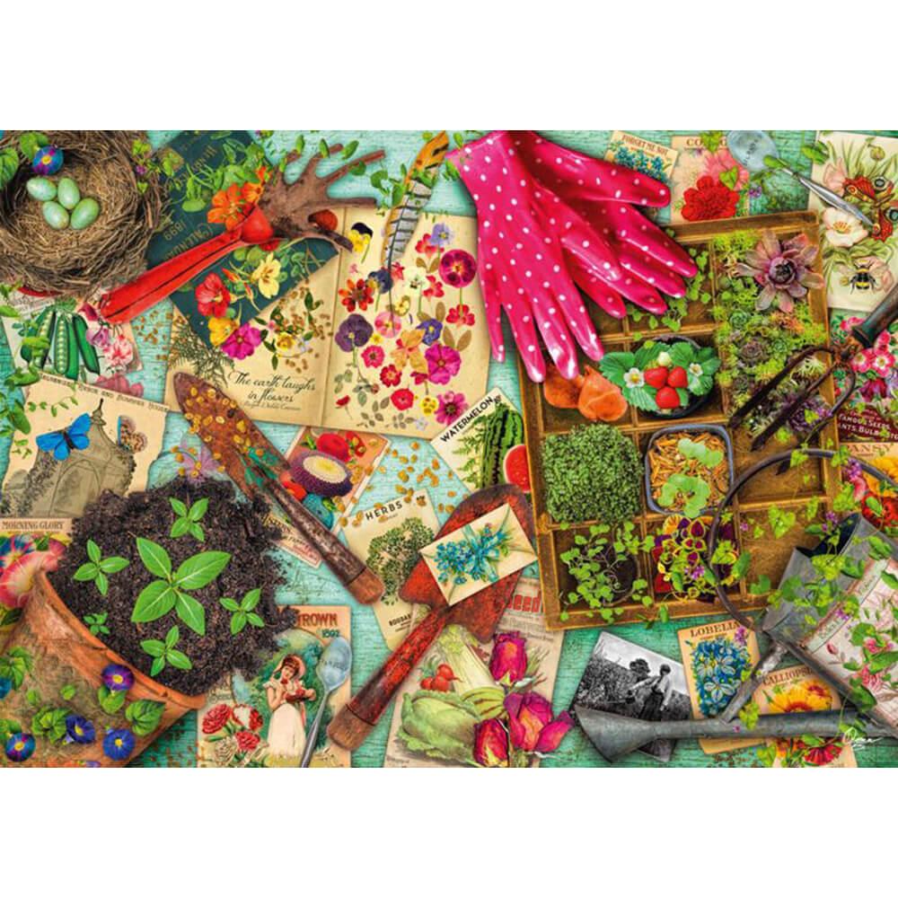 Puzzle 1000 pièces : Sur la table : tout pour le jardin