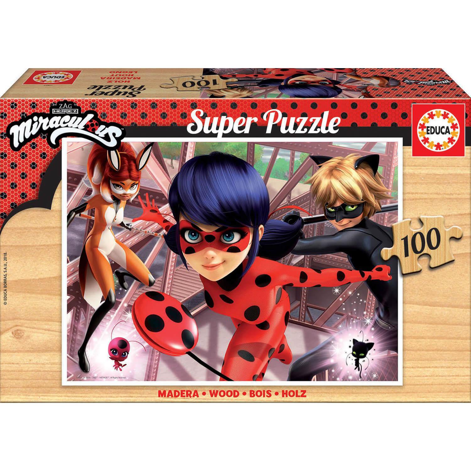 Puzzle 100 pièces en bois : Miraculous Ladybug - Jeux et jouets Educa -  Avenue des Jeux
