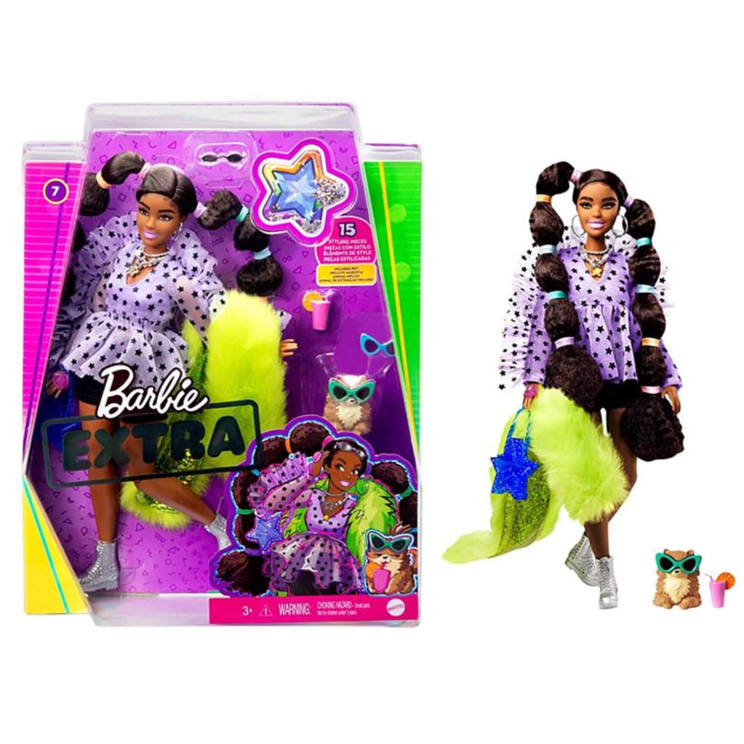 Poupée Barbie Extra : Brune à nattes avec élastiques - Jeux et jouets  Mattel - Avenue des Jeux