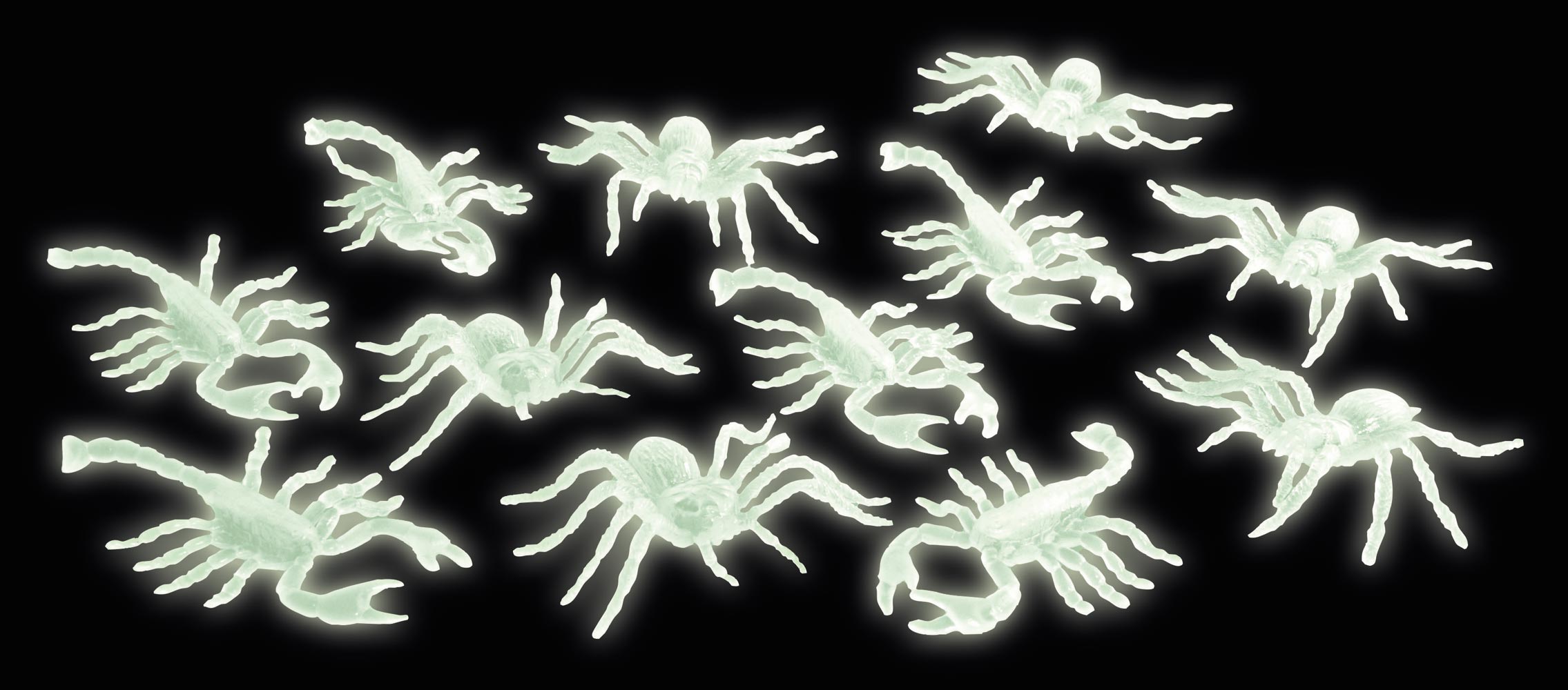 Décorations Créatures Effrayantes Phosphorescentes x12