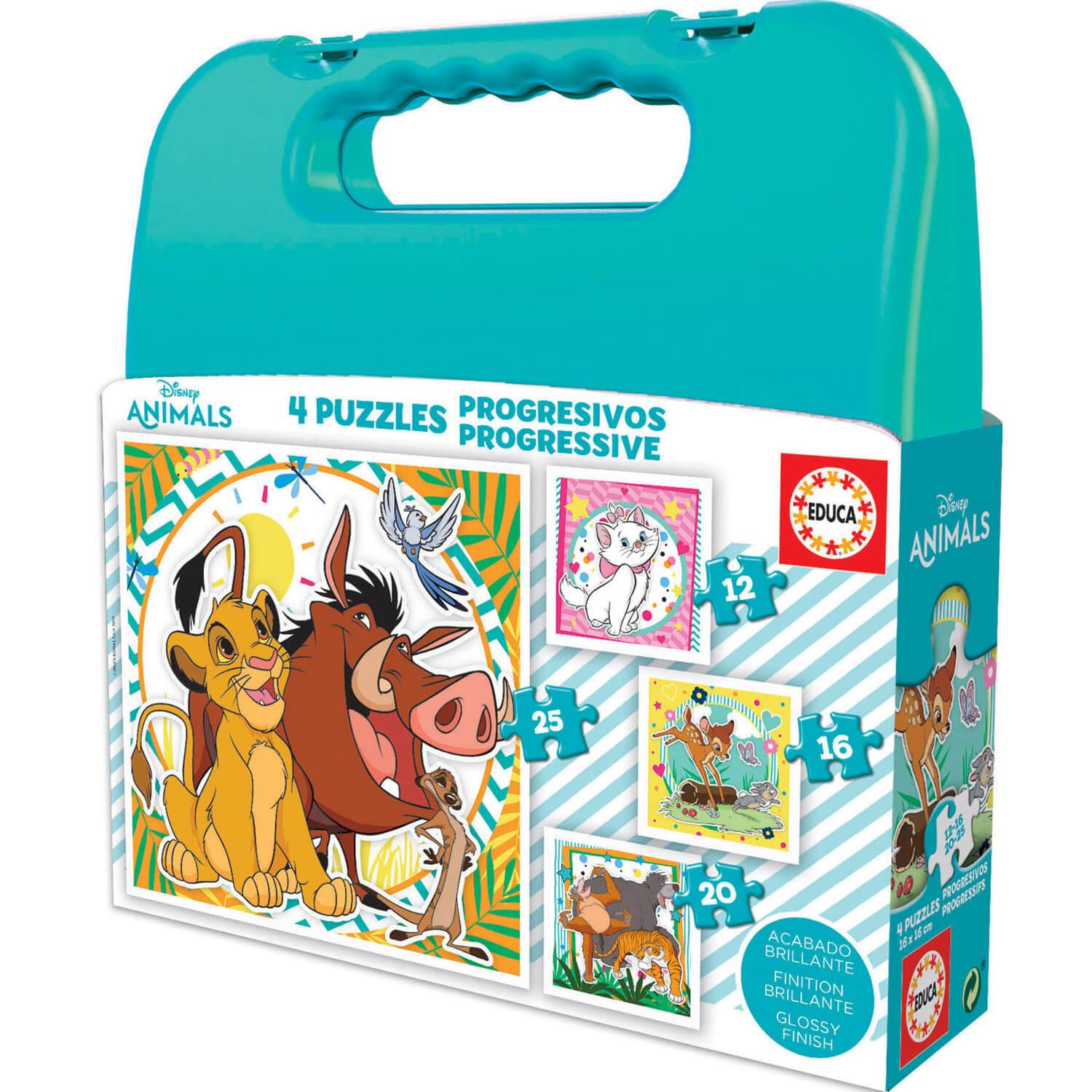 Malette Puzzles Progressifs de 12 à 25 pièces : Animaux Disney - Educa -  Rue des Puzzles