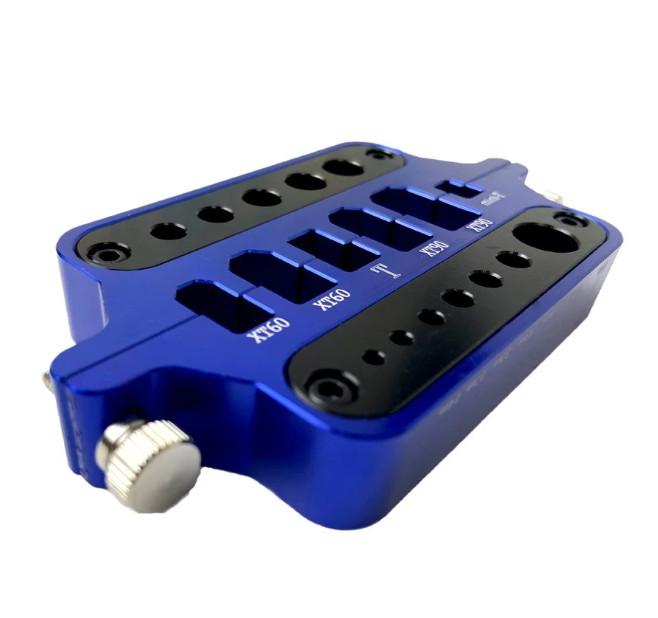 Support et aide au soudage pour connecteurs et prises de batterie modelisme (XT60-XT90-Dean ..) Bleu