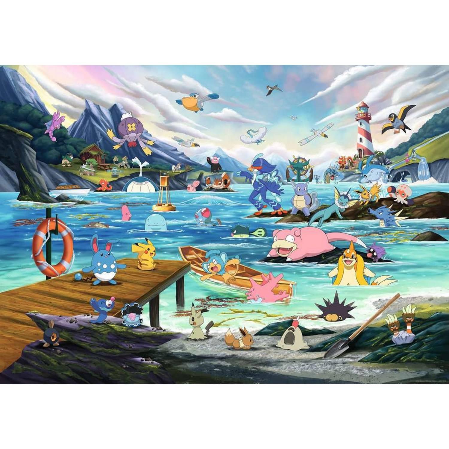 Puzzle 1000 pièces : Pokémon Aquali et tempérée Ravensburger France