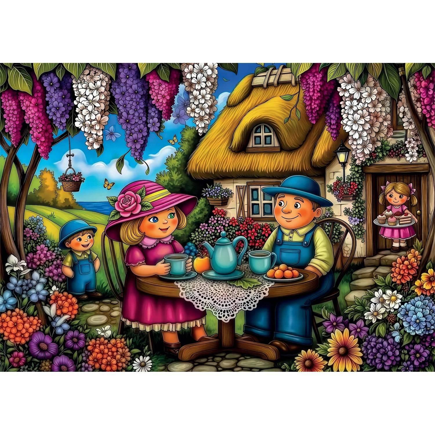 Puzzle 1000 piÃ¨ces : La joie du jardin en famille