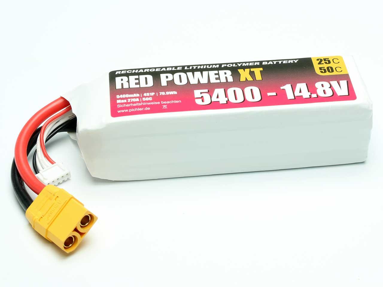 Batterie Lipo RED POWER XT 4S 5400mAh 14,8V XT90