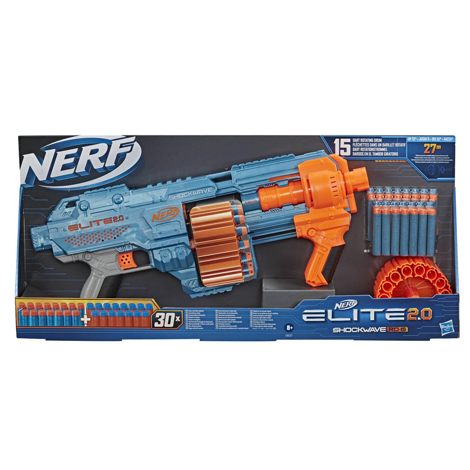 Pistolet Nerf Elite 2.0 - Shockwave RD-15 - Jeux et jouets Nerf