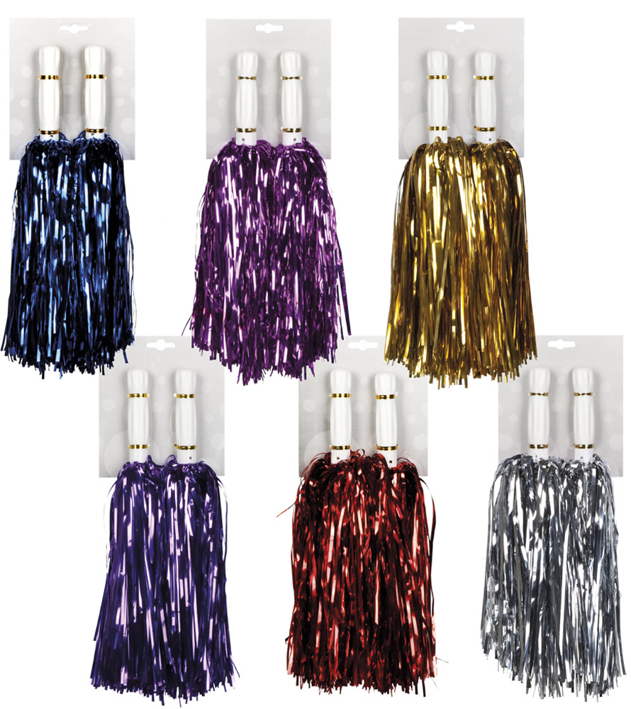 Paire de Pompom Supporter Métalisé