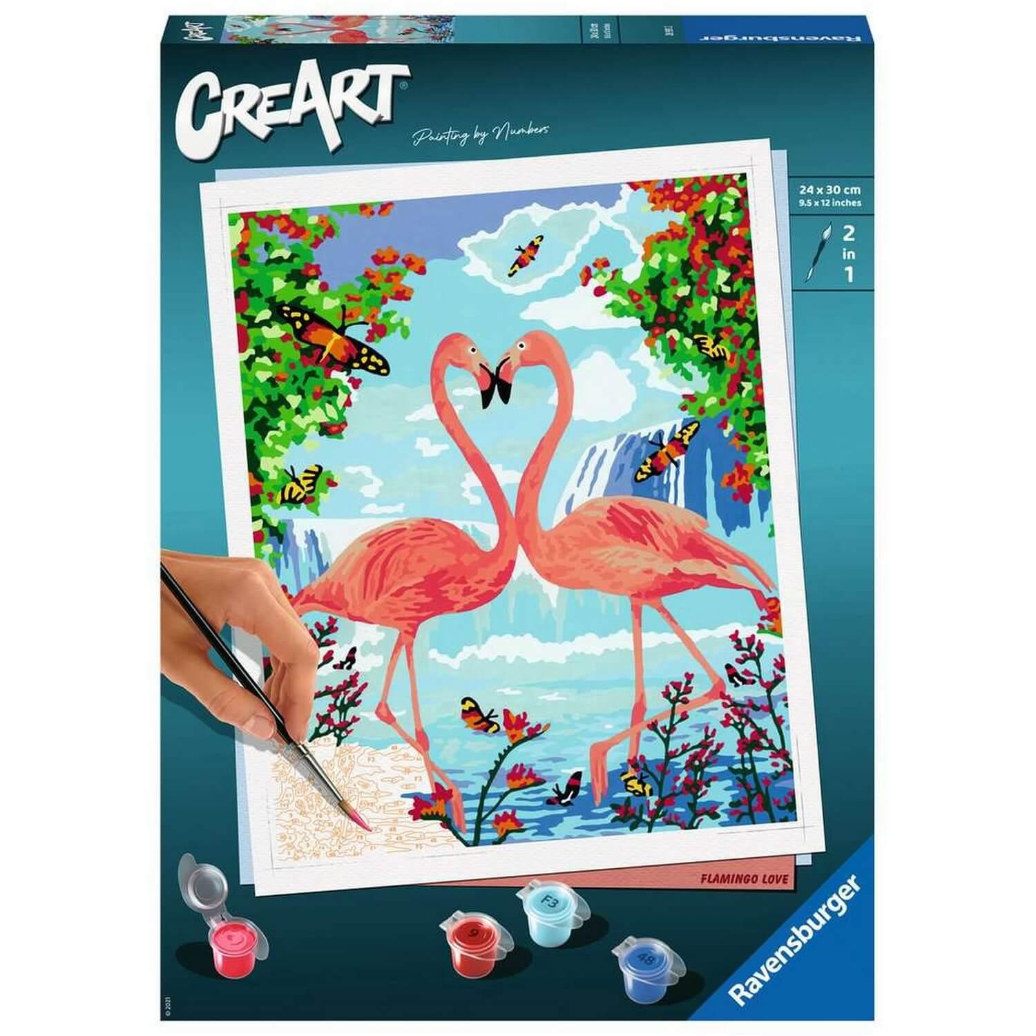CreArt Peinture au numéro : Grand Format : Flamants rose
