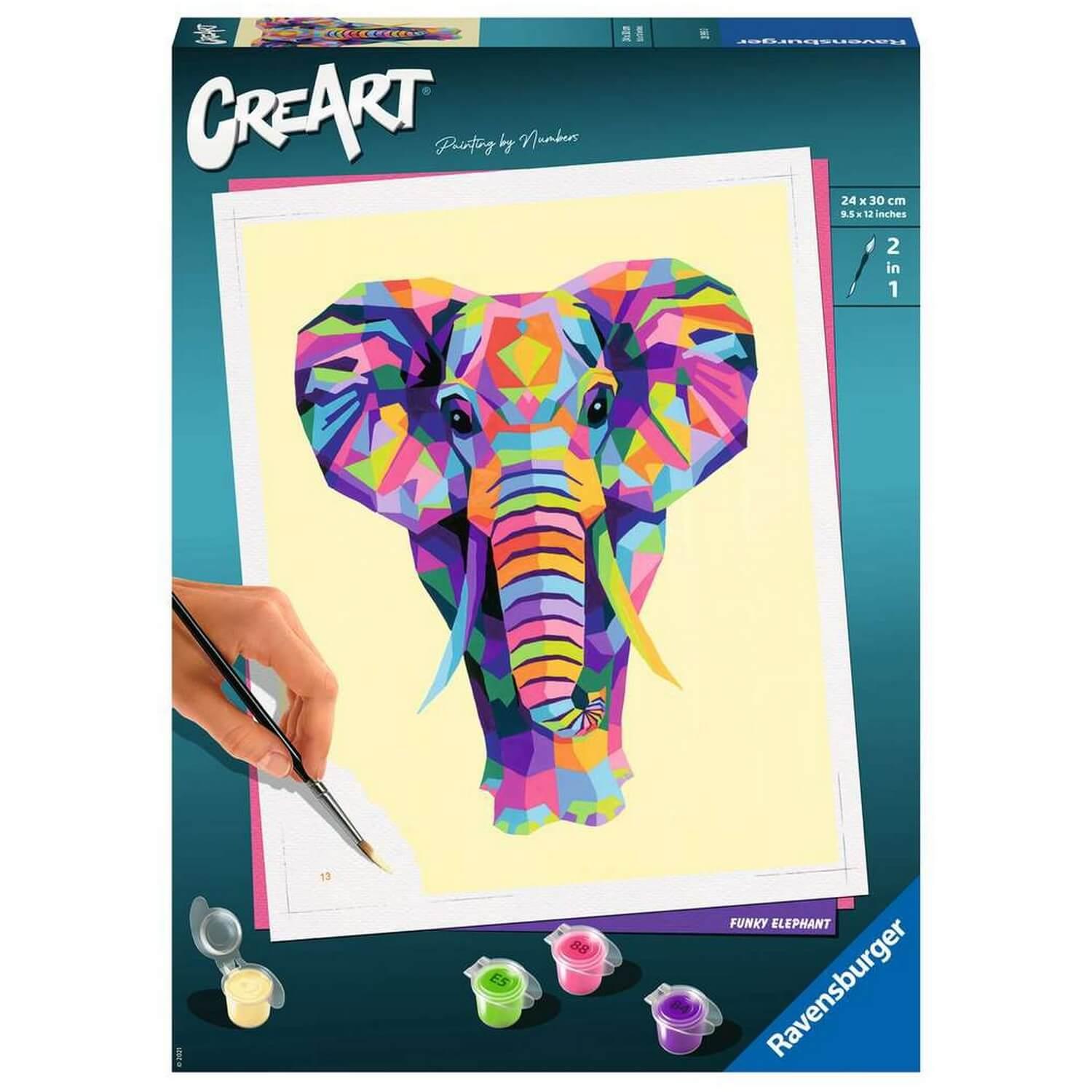 CreArt Peinture au numéro : Grand Format : Elephant