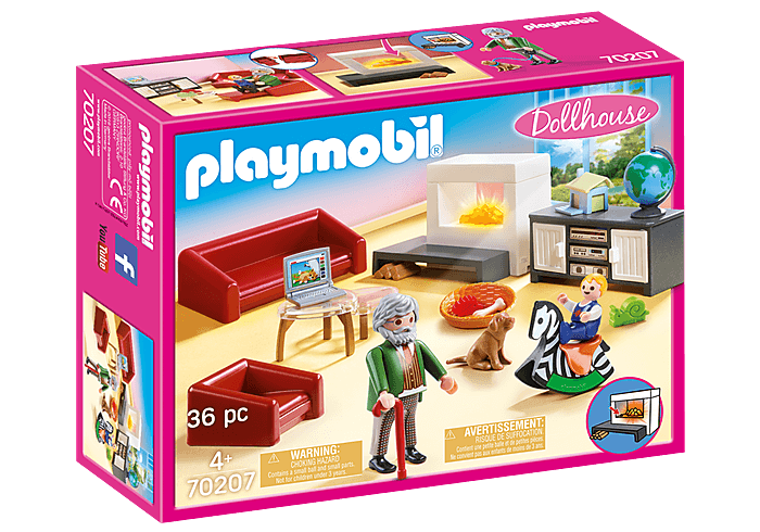 Playmobil 70207 Dollhouse : Salon avec cheminée