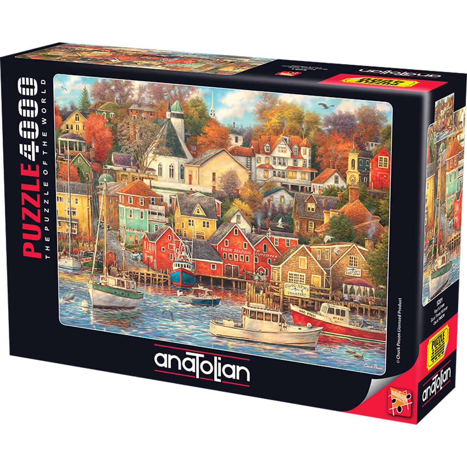 Puzzle 4000 pièces : Bon temps sur le port - Jeux et jouets Anatolian -  Avenue des Jeux