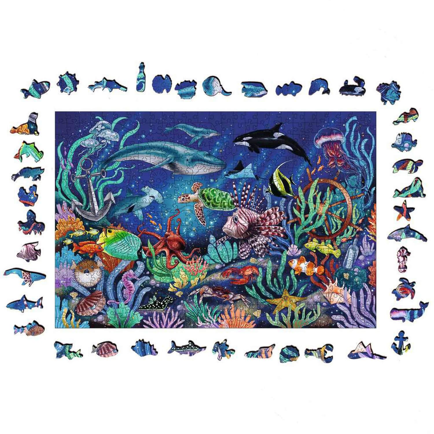 Puzzle en bois 500 pièces : Monde marin coloré - Ravensburger - Rue des  Puzzles