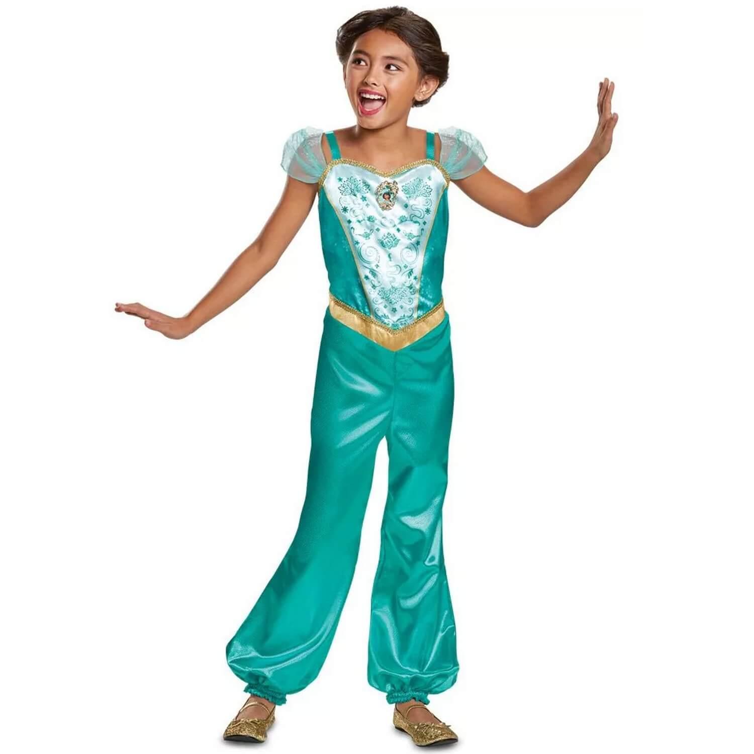 Costume de la Princesse Jasmine de Disney Aladdin pour enfants, combinaison  bleue, choix de tailles