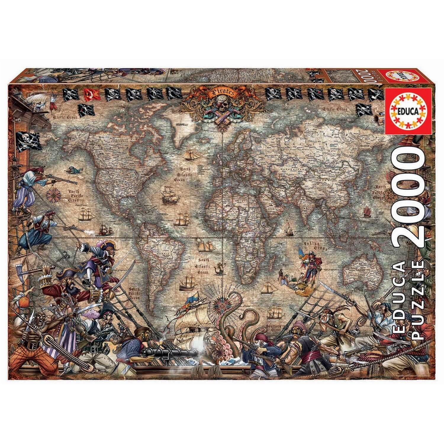 Puzzle 4000 pièces - Mappemonde - Anglais - Educa - Rue des Puzzles