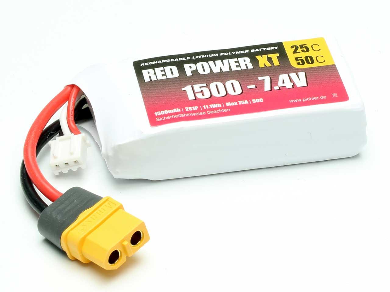 Accu Lipo RED POWER XT 2S 1500mAh 7,4V XT60
